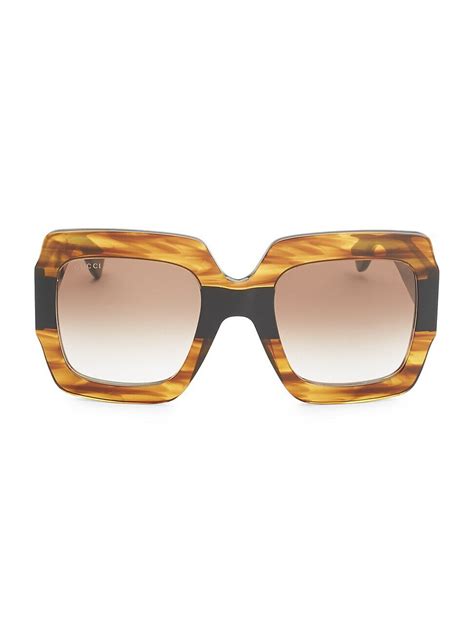 gucci gg1586 s sunglasses havana|gucci 54mm oversized square sunglasses.